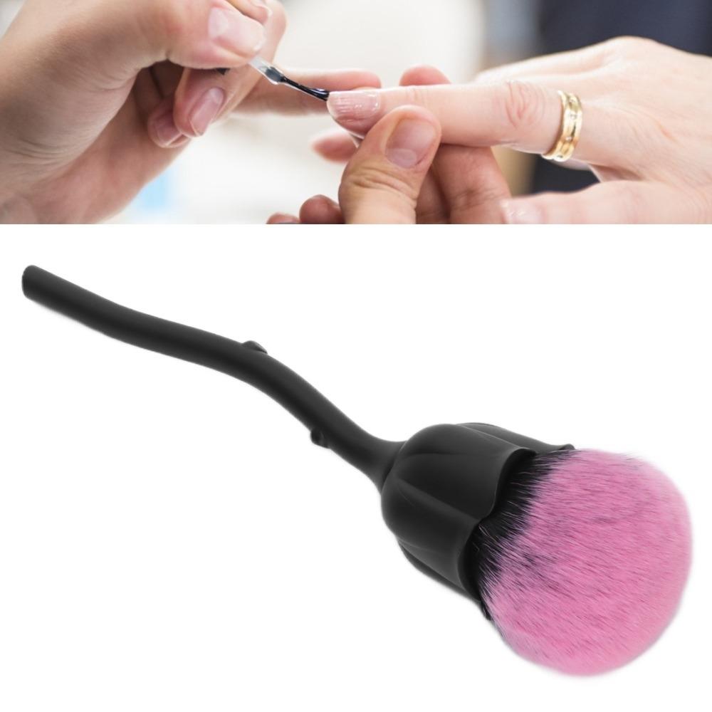 Soft Manicure Cleaning Brush Rose Flower Makeup Blush Brush Household Cosmetic Use чёрный
