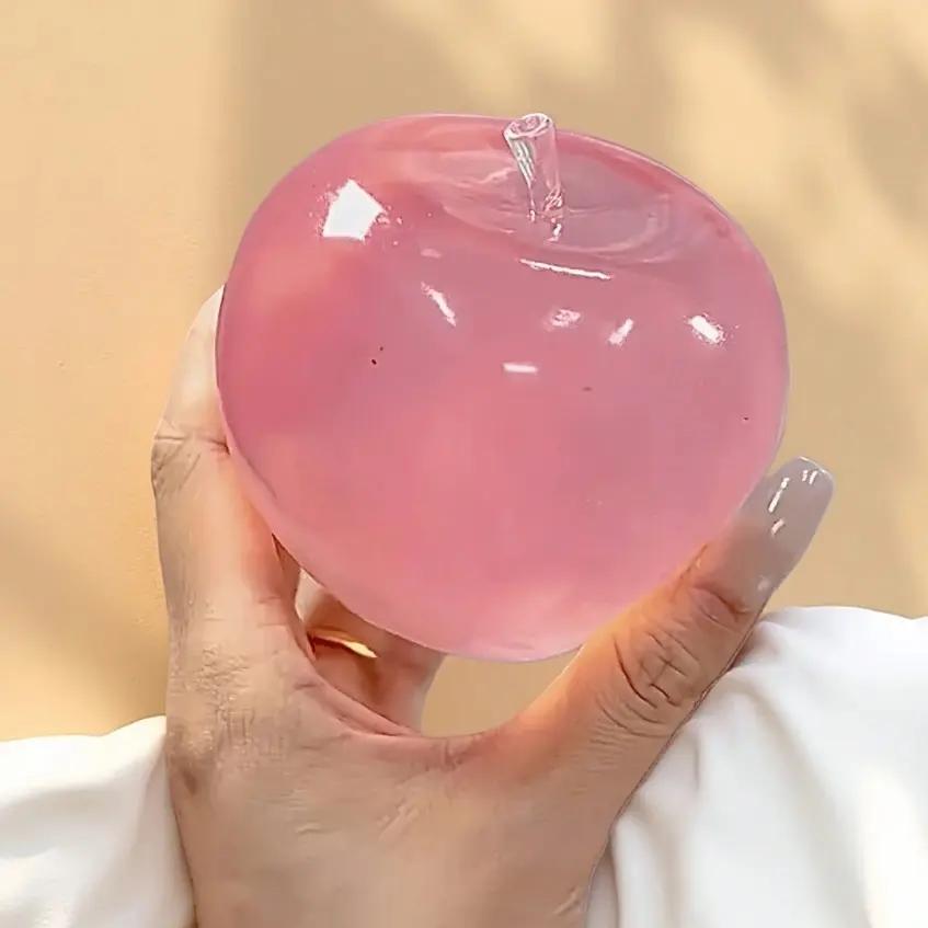 Pelota Antiestrés de Manzana de Cristal, Piel Suave Ultra Fina, Textura Lisa, Juguete de Escritorio para Relajación en la Oficina y Juego Sensorial