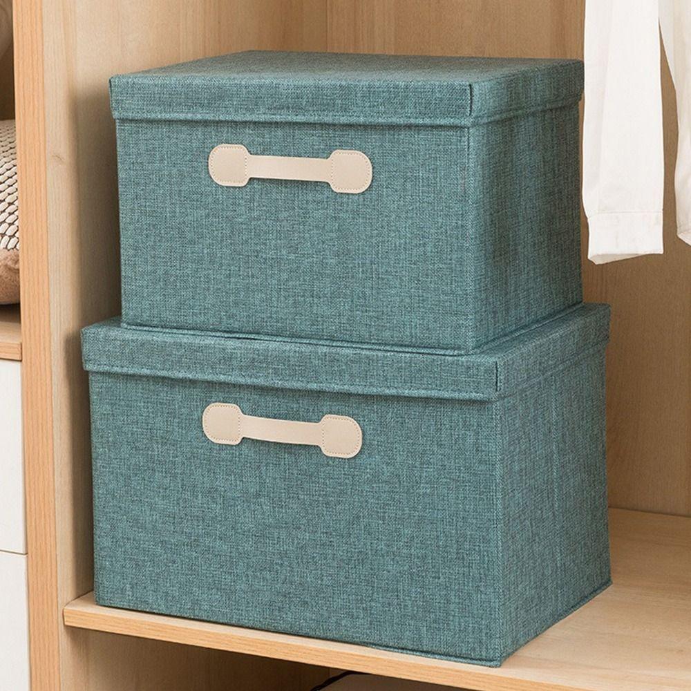 Cotton Linen Fabric Foldable Bins Folding Toys Organizer New Storage Basket