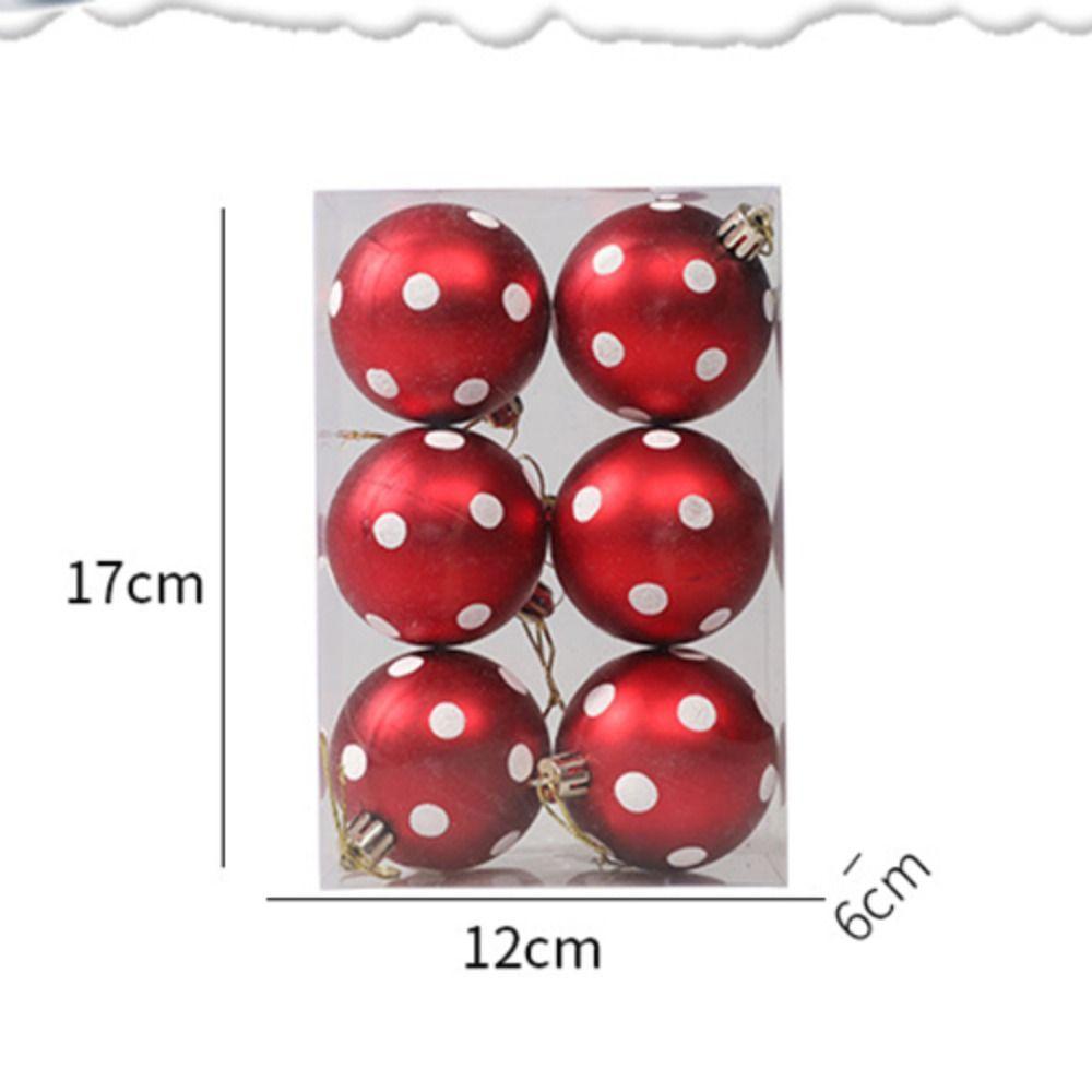 6Pcs Durable Plastic Christmas Ball Set 10 Colors 6cm Xmas Ornament Ball Suspensable Christmas Tree Balls Storefront