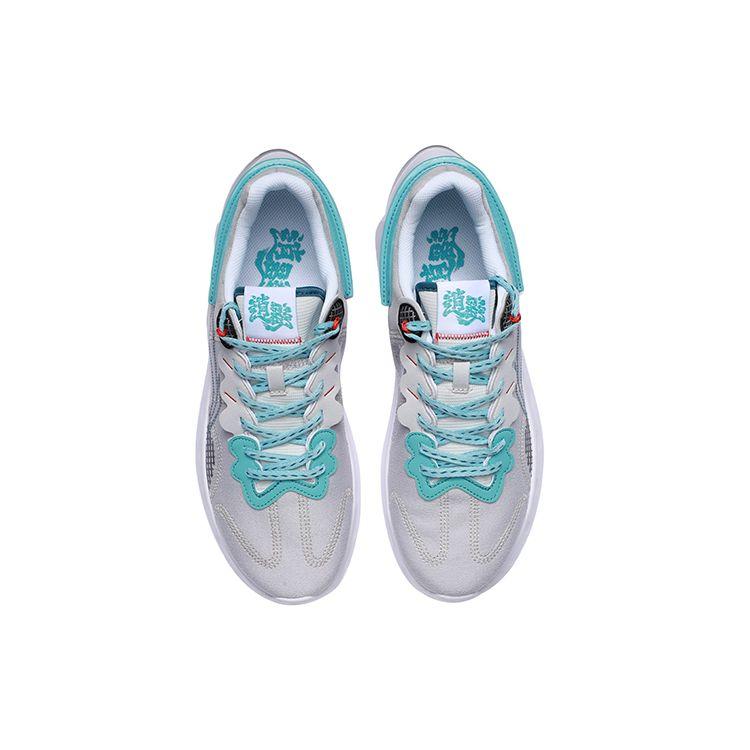 Li Ning Xie Yao Non-Slip Shock Absorbing Durable Low-Top Running Shoes Unisex sneaker Gray Blue ARHR043-3