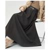 Winter Autumn High Waist Wool Pleated Skirt Women A Line Midi Skirt Solid Color Flared Skirt Slimming Long Skirt