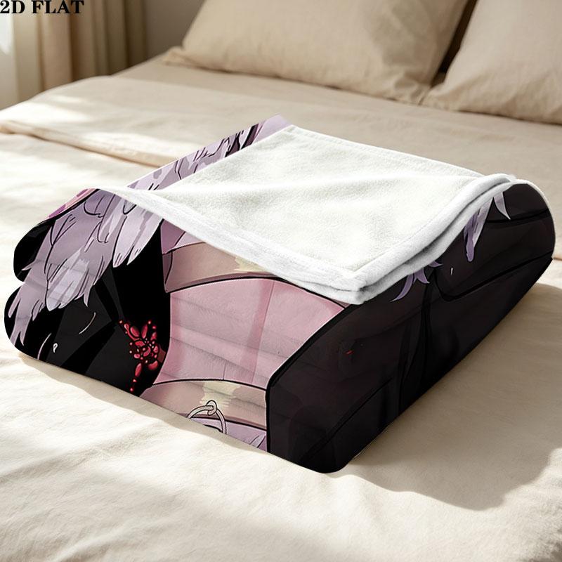 1PC Kpop Demon Hunters Patterned Flannel Blanket Suitable For All Seasons For Home Decor Warmth And Comfort Gifts Holiday Present