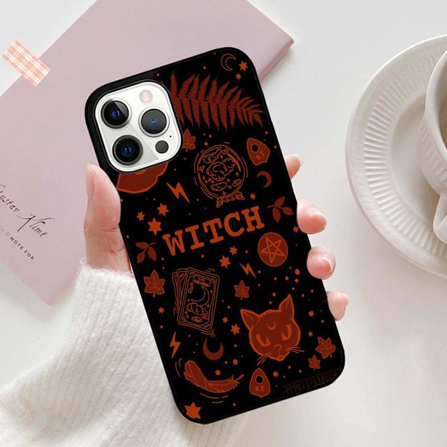 Autumu Witch Witches Moon Phone Case Cover for iPhone 17 Air 16 16e 15 12 11 13 14 Pro Max Apple Plus Coque