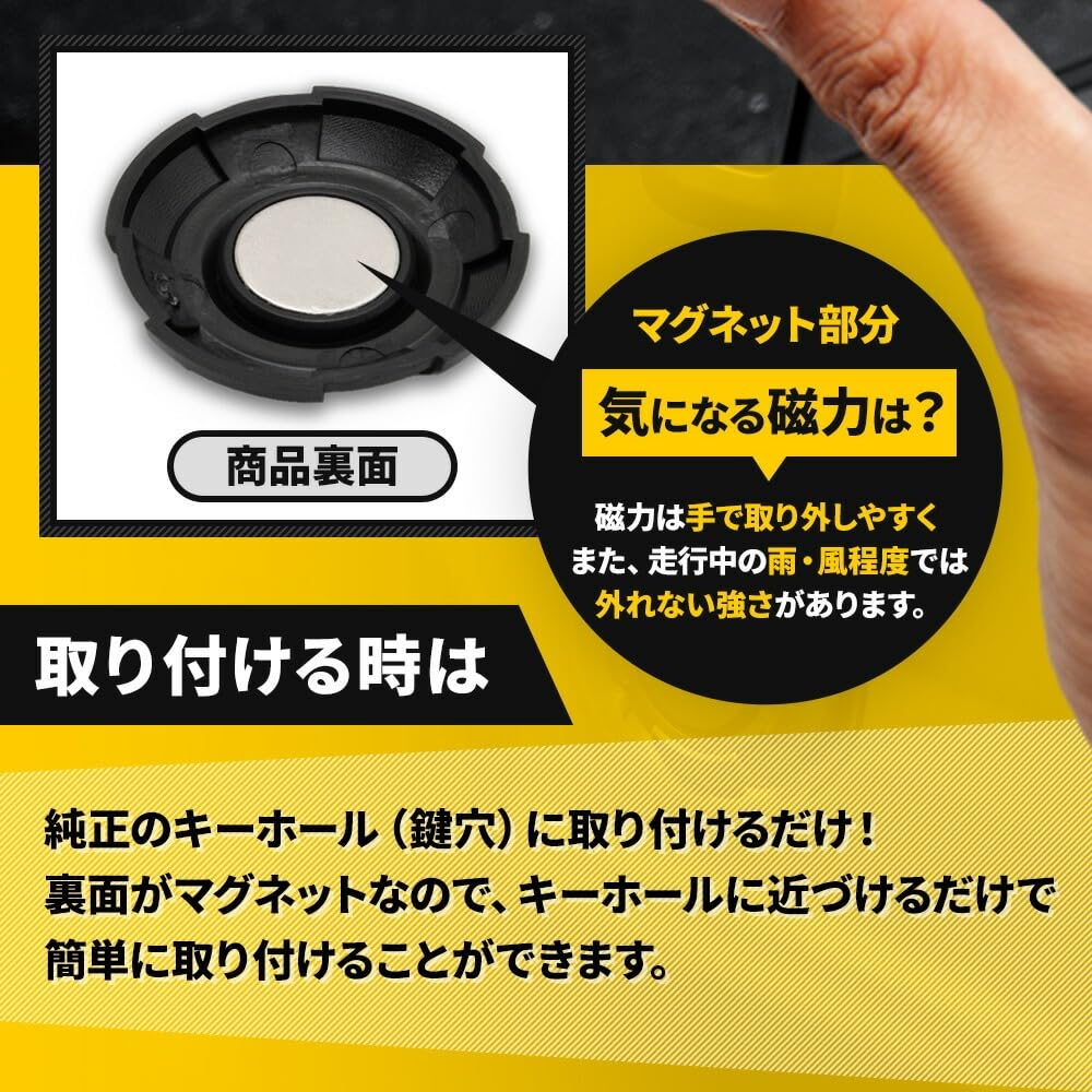YOURS Keyhole Cover for Suzuki Jimny Jimny Nomad Easy Custom Part M Jimny, Sierra, (JB64W, JB74W, JC74W) - Magnetic, Protective, Scratch-Resistant,