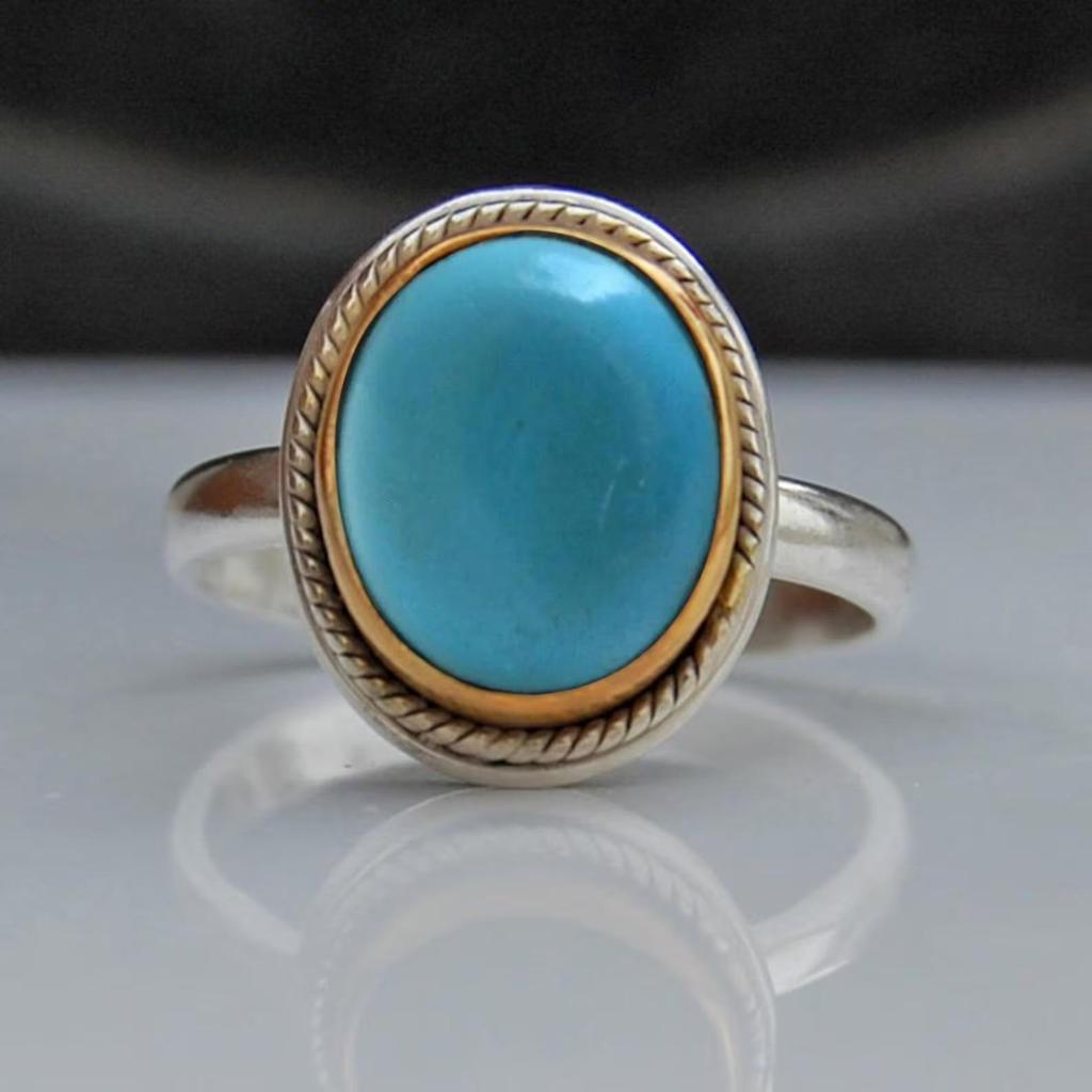 Sleeping Beauty Blue Arizona Turquoise Gemstone 925 Sterling Silver Ring