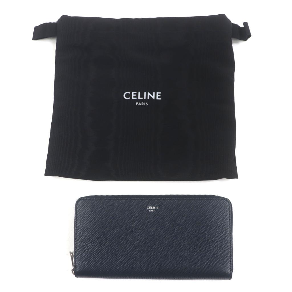 CELINE Purse Dark navy Grained calfskin Leather mens 10B553BEL Used