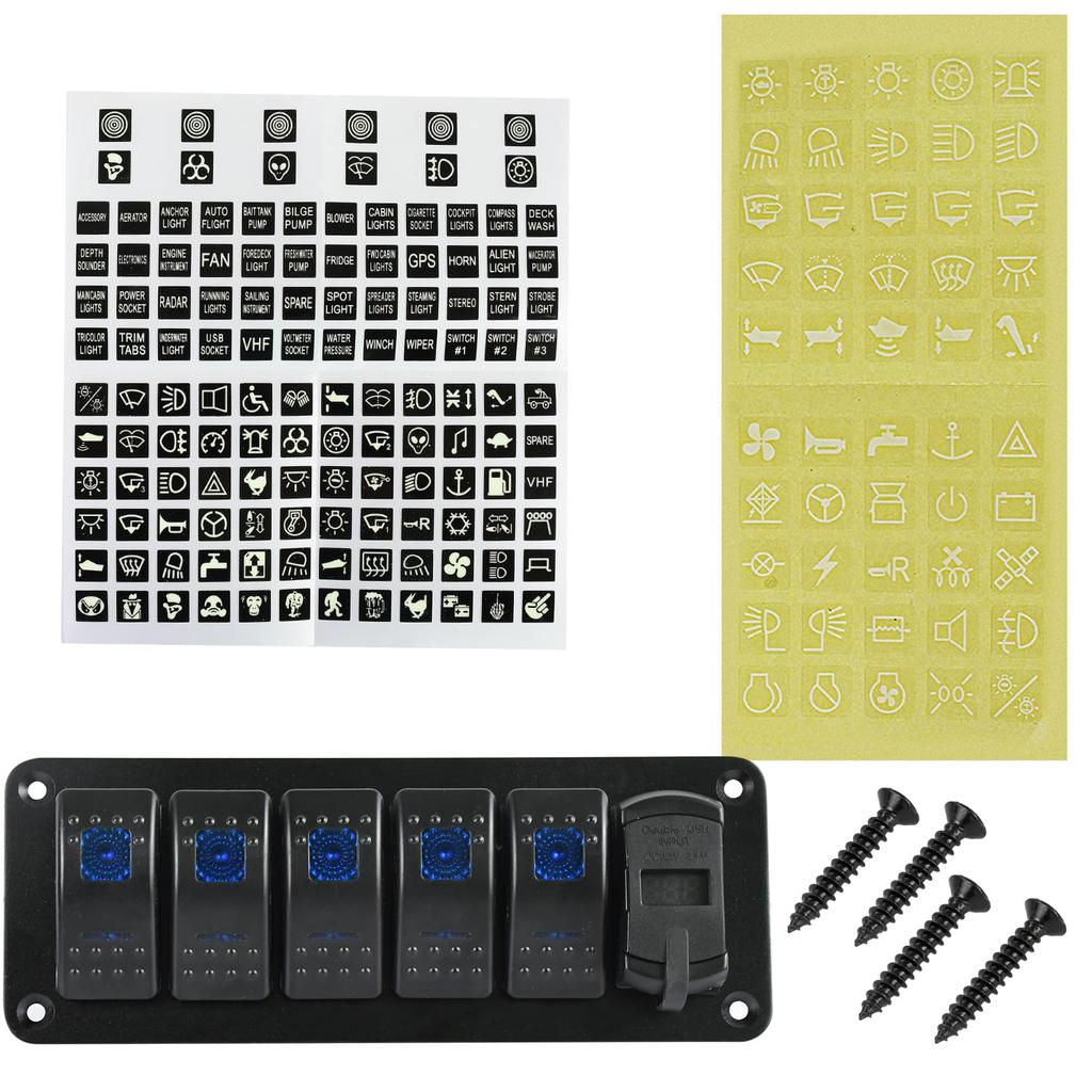Chaoxinyizu Switch Panel, Waterproof Boat Switch, Car Boat, LED Voltmeter, Switch Panel, Switch Panel