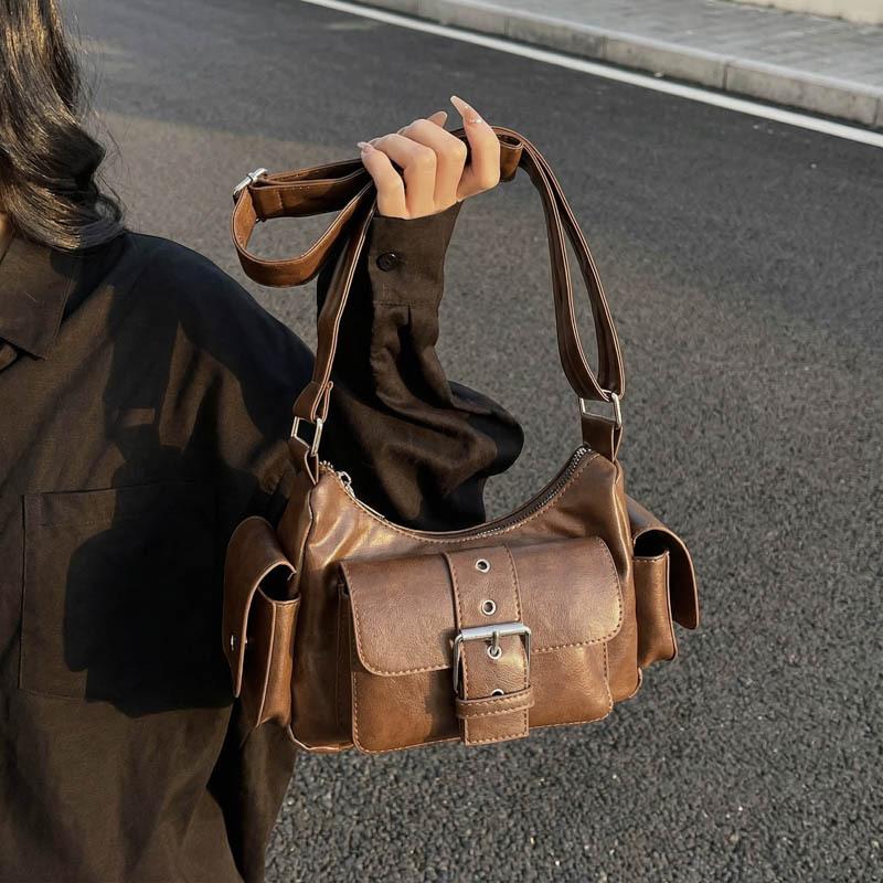 Motorcycle Bag - Trendy Personalized Crossbody Bag for Commuting, Single-shoulder Bag with Armpit Strap