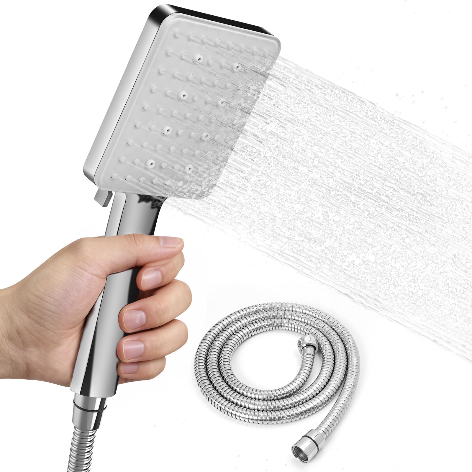 

Canbeat Shower Head with Bubble Powerful Chlorine Removal Fine Water Water High Water 6 Water Flow Wide Powerful Pore Hair Skin Easy 4 Adapters Silver