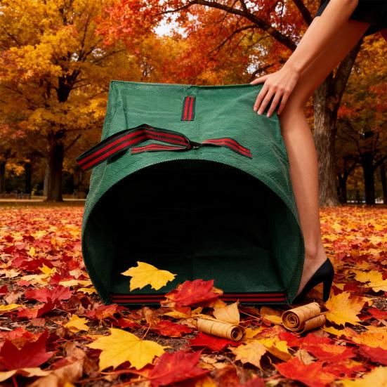 Fallen Leaf Collection Bag Reusable Lawn Leaf Bag Large Capacity Yard Waste Bag Dustpan Pouch for Garden Leaves Debris Grass Clippings