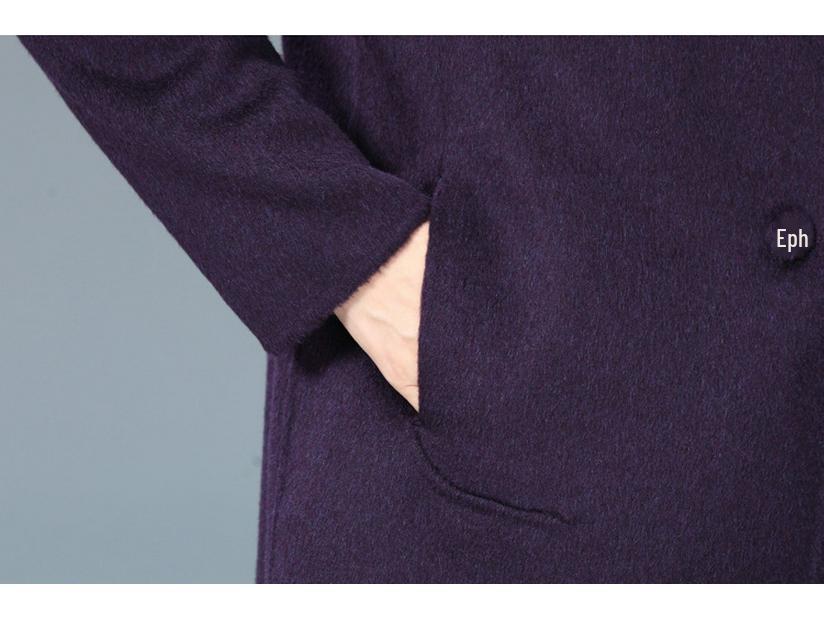 2025 New Double-Faced Wool Blend Short Coat for Women - Petite, High-End Autumn/Winter Style for Middle-Aged Mothers