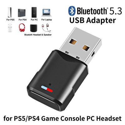 Bluetooth Audio Adapter Wireless Headphone Adapter Receiver 2 In 1 USB Bluetooth 5.3 Dongle Adaptador for PS5/PS4 PC Keyboard Mouse Speaker Headset