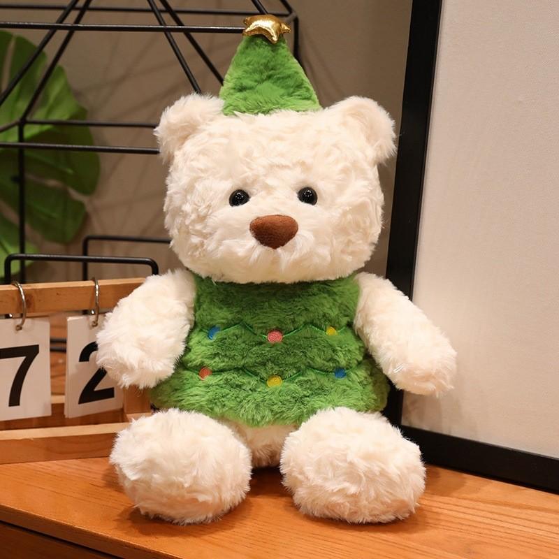 Christmas Teddy Bear Plush Toy With Dress For Holiday Decor Gift For Kids And Adults