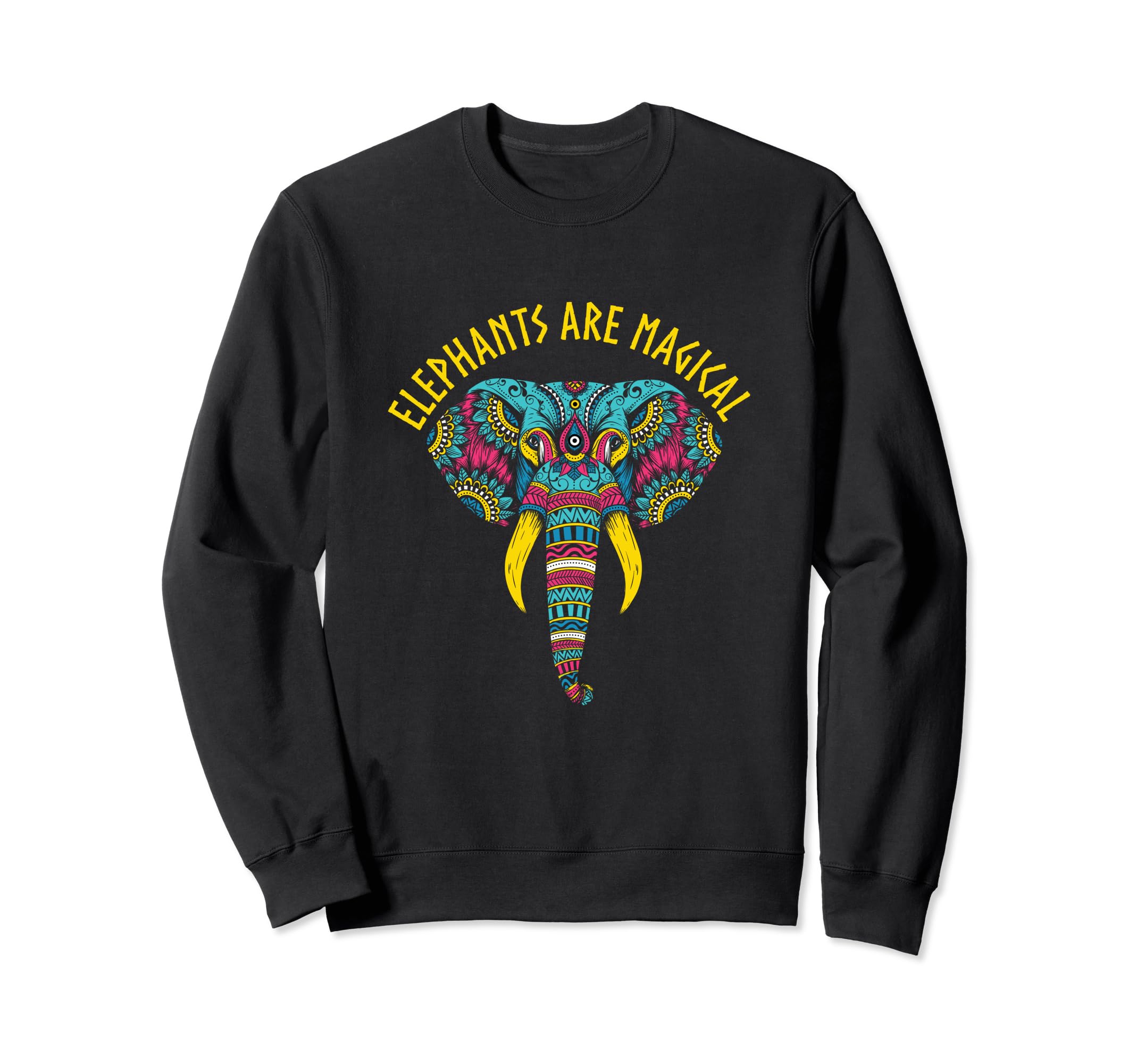 Elephants are Magical Wild Animals Elephant Fan Sweatshirt чёрный