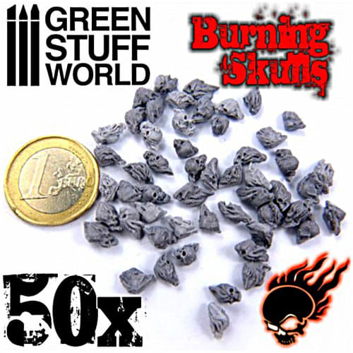 Green Stuff World Will-o'-the-Wisp Skulls, 50-Piece Set, Miniature Accessory, GSWD-1498