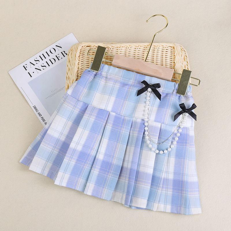

Летнее платье-юбка принцессы для девочек, новая детская юбка средней длины, короткая юбка для девочек, модная клетчатая юбка JK 160
