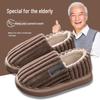 Men's Large Anti-Slip Plush Cotton Slippers, Indoor Winter Heel Cover, Thick Sole, for Elderly.