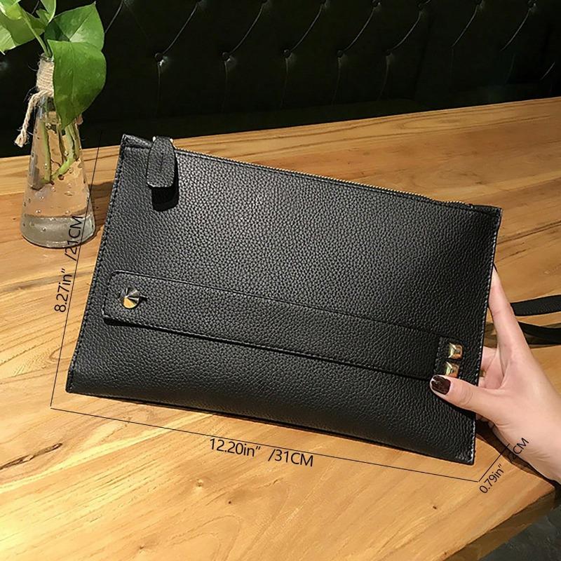 Hochwertige Einfache und Modische Party Eine Dame mit einer Handgehaltenen Handtasche mit Litschi-Muster