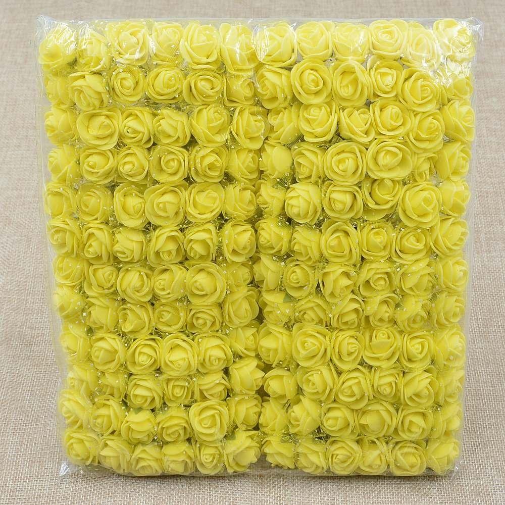 72 buc/lot Flori de trandafir PE Dantelă Flori din spumă Buchet de flori Culoare solidă DIY Coroană Artizanat Flori artificiale JM08 CLE