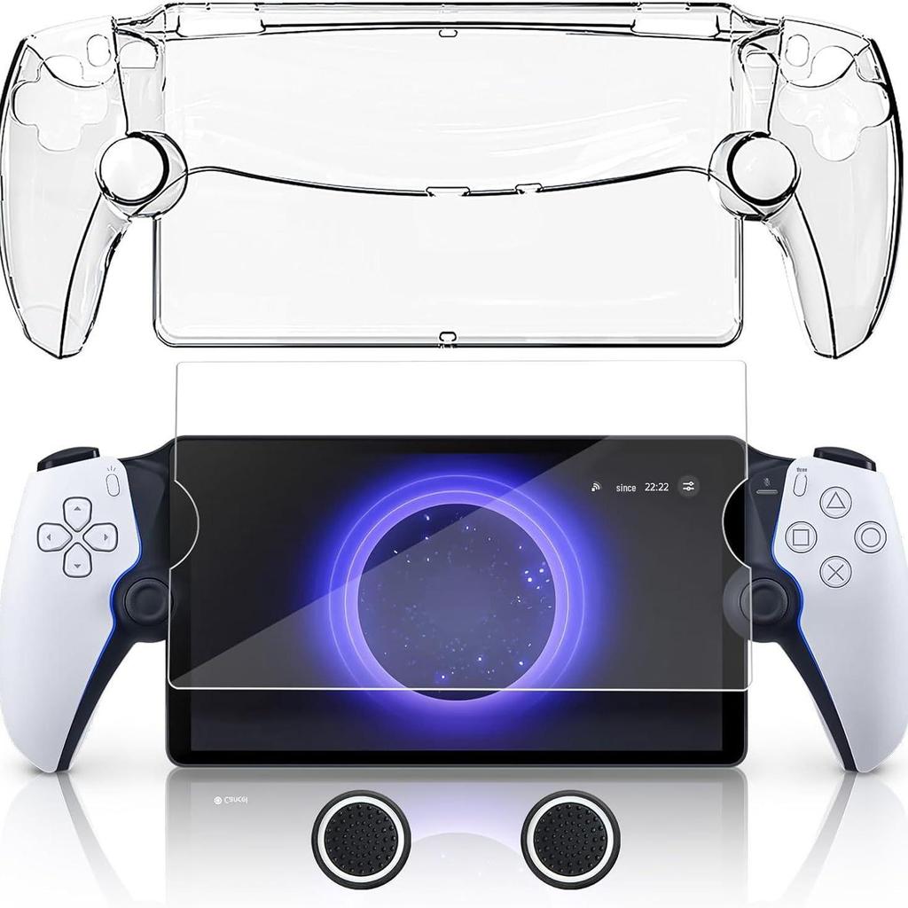 PS5 Streaming Handheld Crystal Set: P5 PORTAL Case, Tempered Screen Film & Joystick Caps