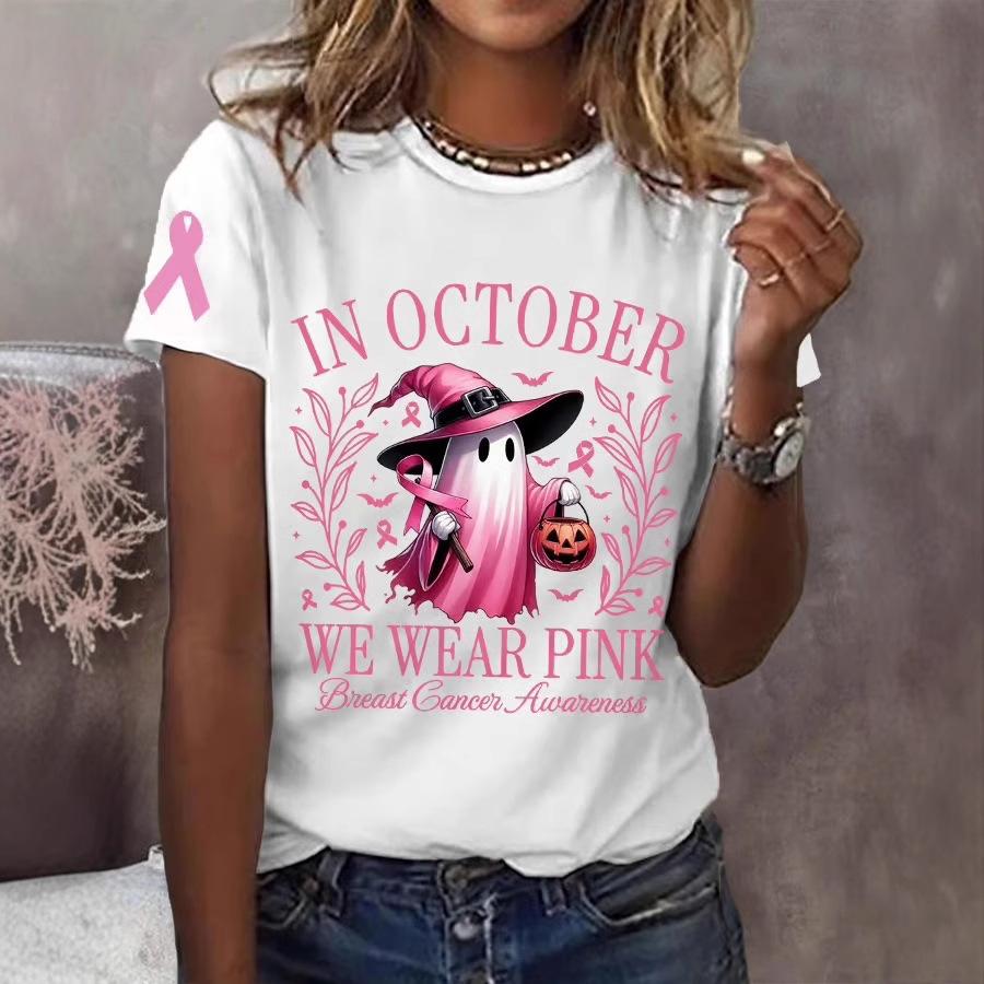 

Women s round neck T-shirt top Halloween style printed women s 3D digital printed short sleeved shirt 2868 6XL