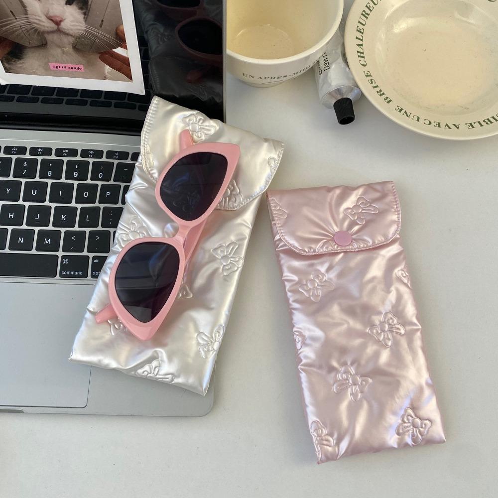 Korean Style Bow Pattern Eyeglasses Case Pressure Resistant Makeup Brush Bag  Travel