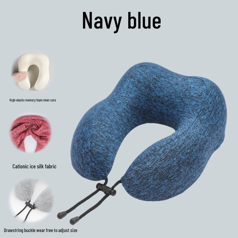 Portable U-Shaped Memory Foam Neck Support Pillow for Travel and Office