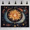 VIKAMA Vintage Sun Moon And Stars Tarot Tapestry BohemianStyle Decorative Piece For The Living Room Bedroom Or Above The Bed