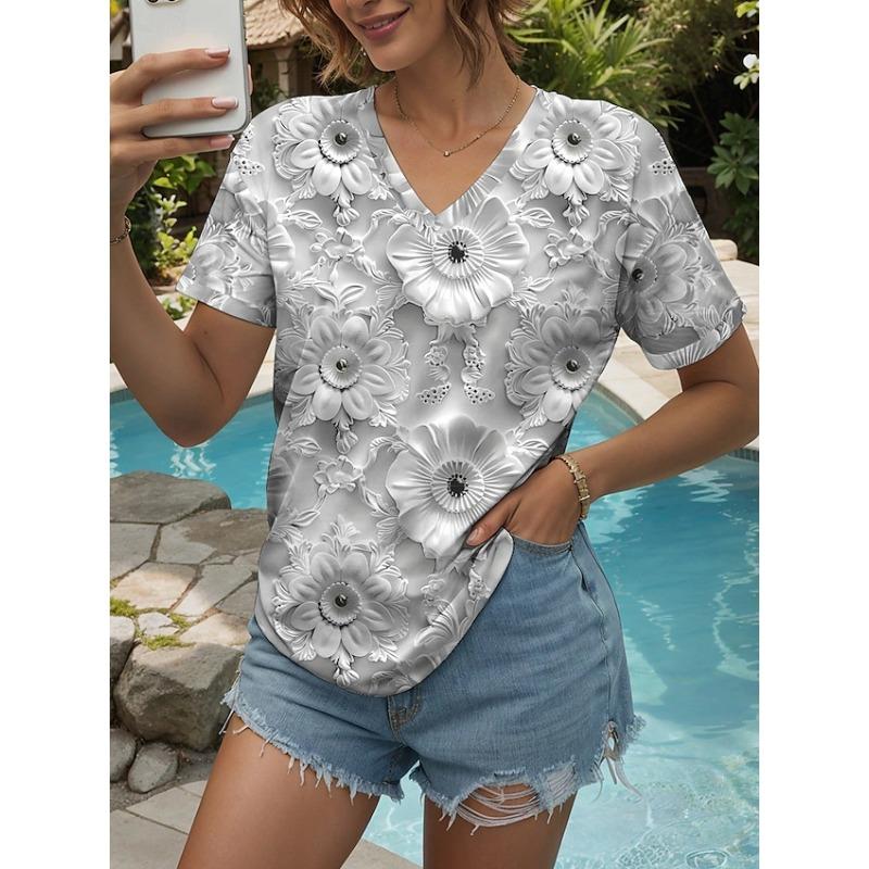 JPNTKY Women's Fashion Casual Short Sleeve V Neck Blouses & Shirts