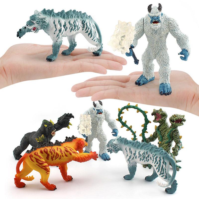 Stunning Plastic Fantasy Creature Models Including Ice Monster Tree Demon Gorilla Crystal Tiger And Lava Tiger