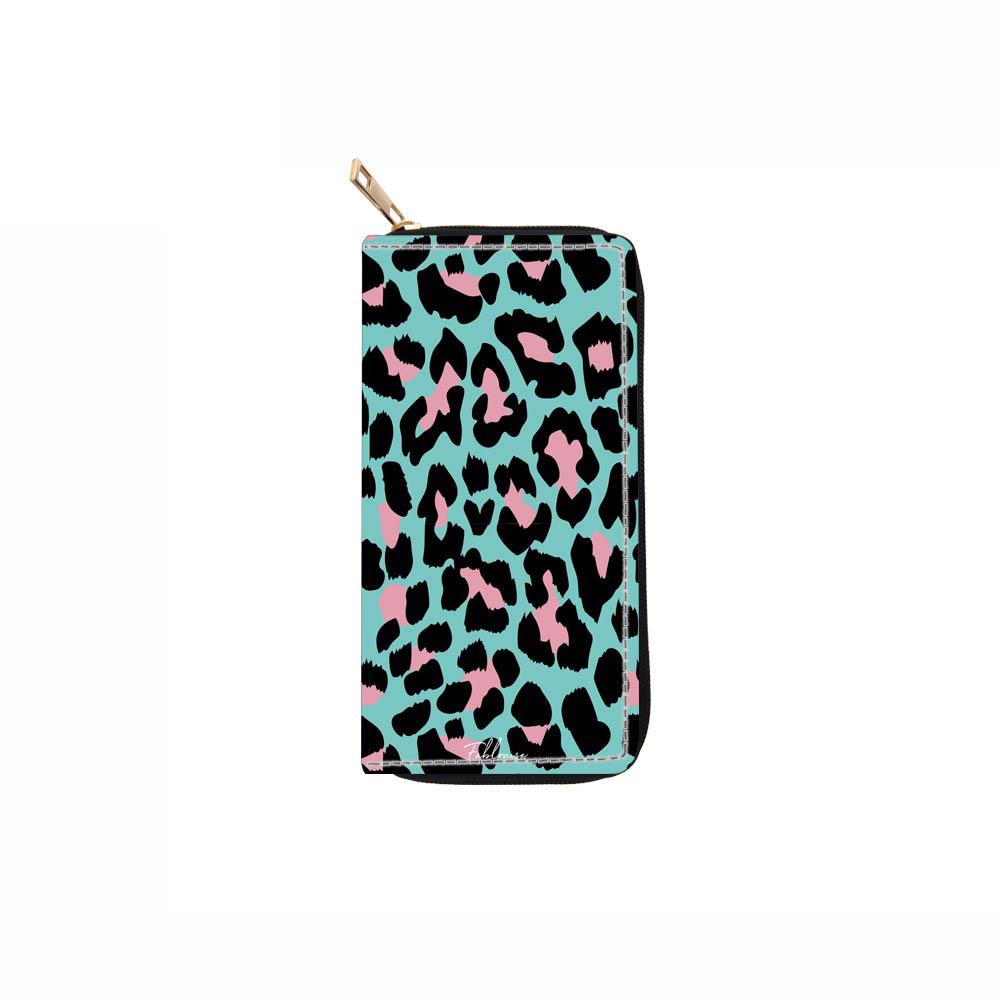 

New leopard print long zipper wallet wallet clutch