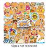 50pcs Capybara Stickers Capybara Cartoon Animal Cute Waterproof Decorative Hand Account Water Cup Sticker