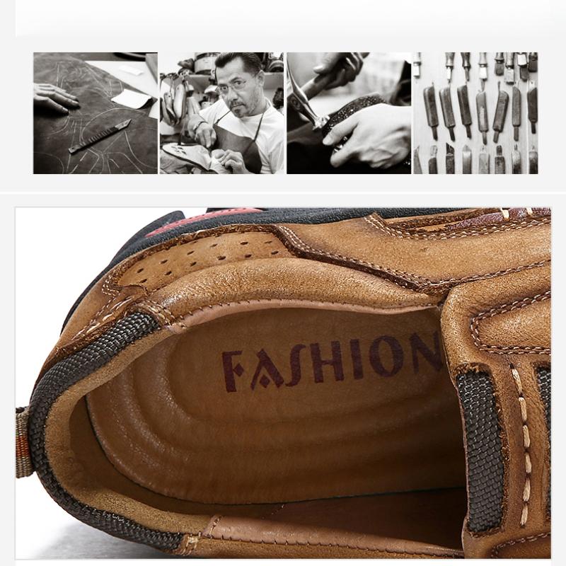 Chaussures en cuir véritable pour hommes de grande taille, chaussures à enfiler 39-48