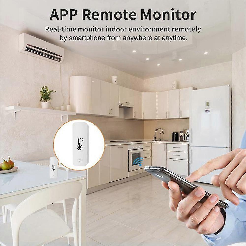 2Pcs Tuya WiFi Temperature and Humidity Sensor Indoor Humidity Sensor Battery Powered APP Monitoring For Alexa Google Home Voice