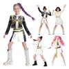 Girls Kids K-Pop Demon Hunters Zoey Rumi Mira Cosplay Costume Set Fancy Dress Idol Movie Cosplay Children Halloween Carniva Suit