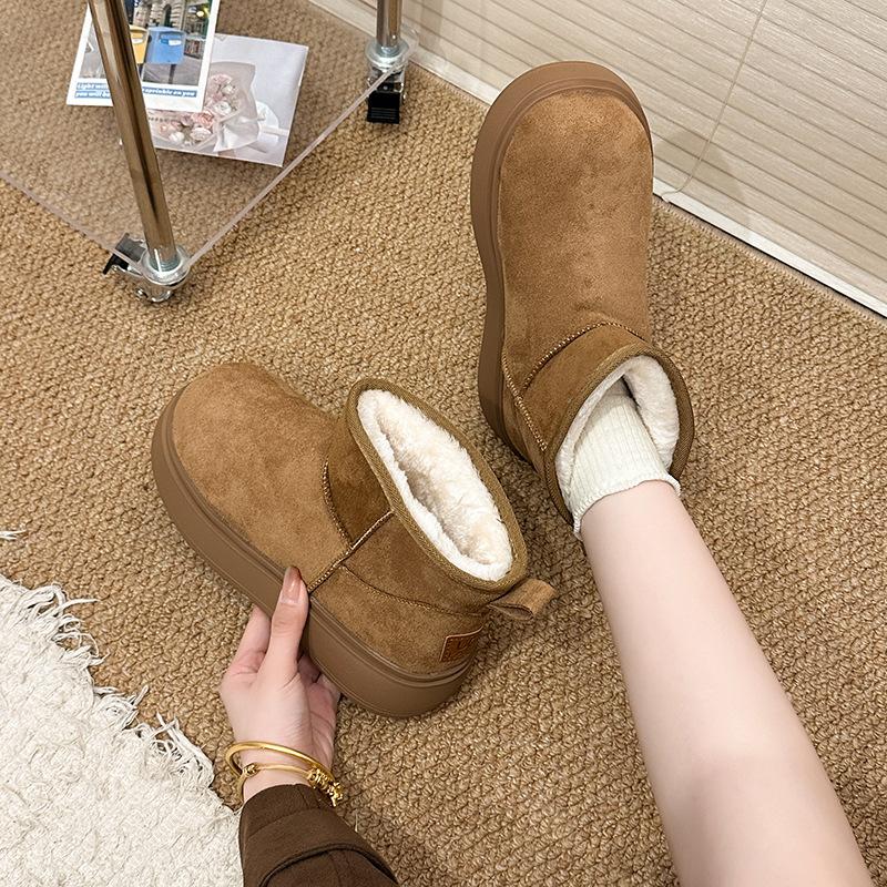 Women's Thick Soled Fashion Winter Lightweight Warm Anti Cold Snow Boots Non-slip Casual Sneakers Cotton Boots