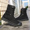 Botas Martin de Lona de Cano Alto com Sola Grossa - Sapatos Esportivos Outdoor da Moda