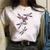Vintage  T Shirt Women's Casual Short Sleeve T-Shirt Dragonfly Print Casual Summer Spring Women's Clothing Top Tee