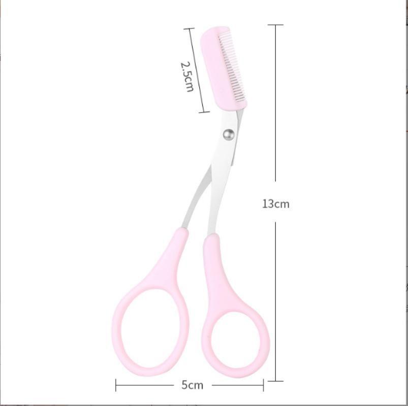 Women Eyebrow Trimmer Comb Eyelash Hair Scissors Cutter Tool