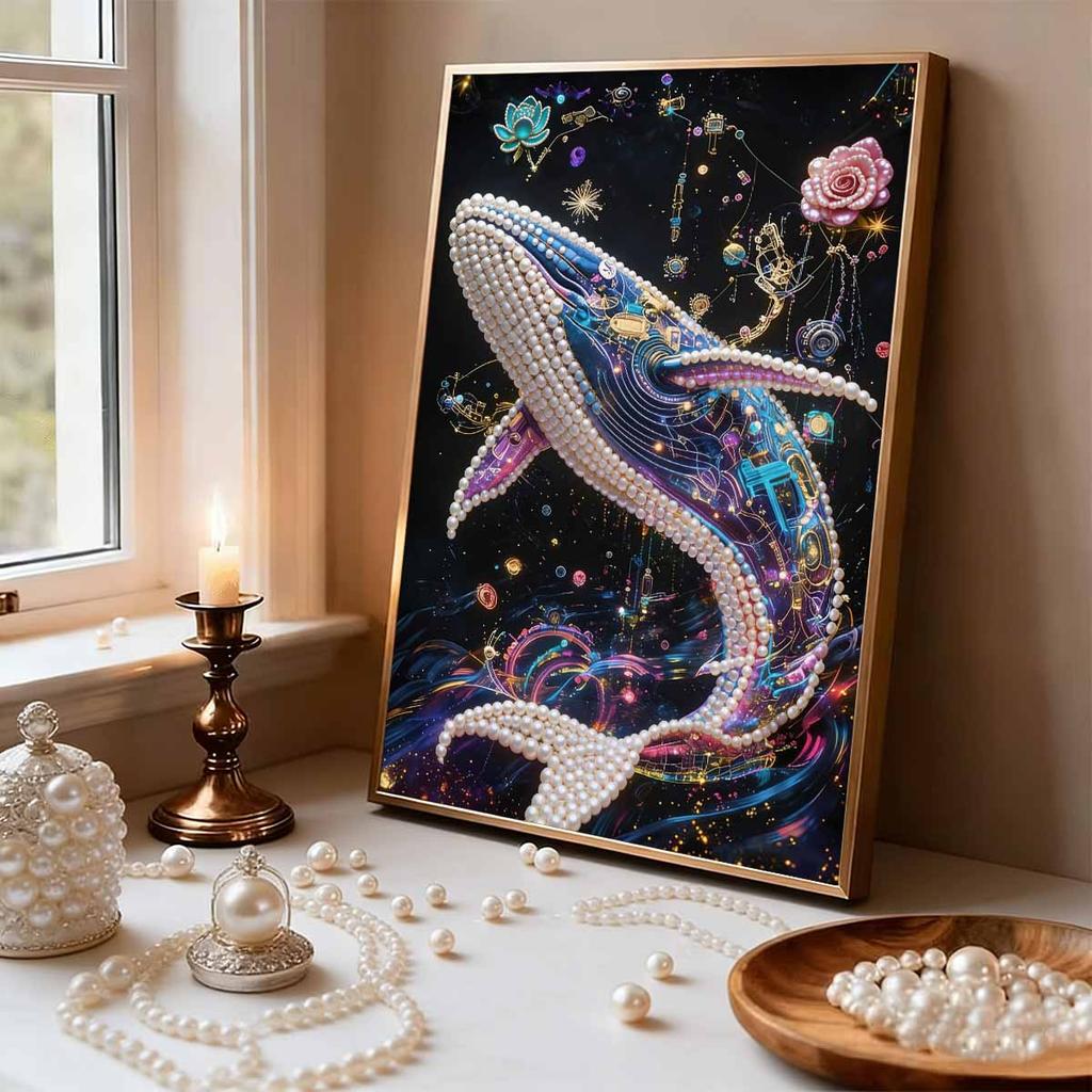 Handmade DIY Pearl Painting Whale Theme Bedroom Living Room Frameless Diy Handmade Sticky Diamond Creative Canvas Painting