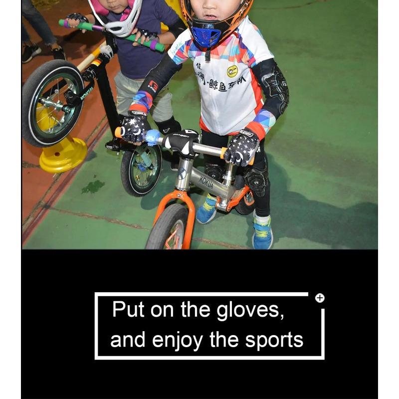 Breathable Safety Nail Palm Kids Gloves Kids Balance Bike Biking Skating Gloves for Boys Girls 3-12 Years Old