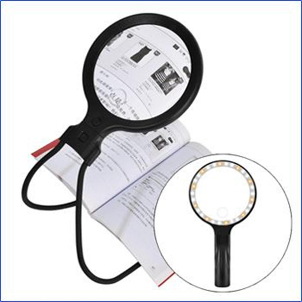 5X/10X Neck Wear Magnifier Rechargeable MagnifyingGlass 30 LED Hands Frees Magnification Glass For Reading Sewing And Crafting