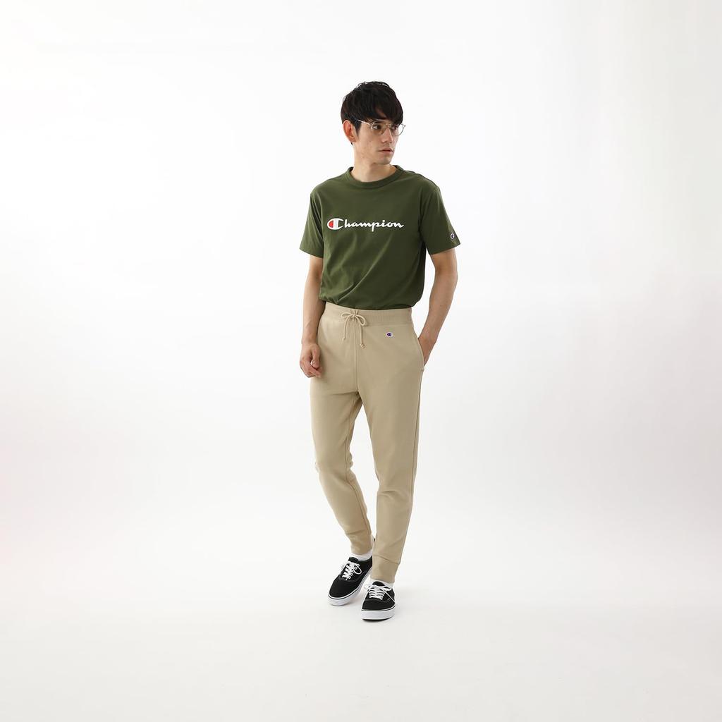 Champion Cotton USA Long Pants with Deep Purple Men's One-Point Logo, C3-W201/C3-W201Z,