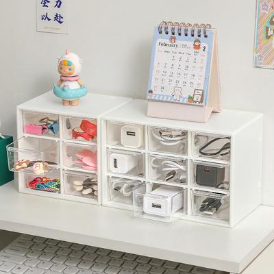 Transparent Storage Drawers Plastic Earring Jewelry Organizer Drawers Boxes Small Drawer Desktop Organizer Stationery Storage
