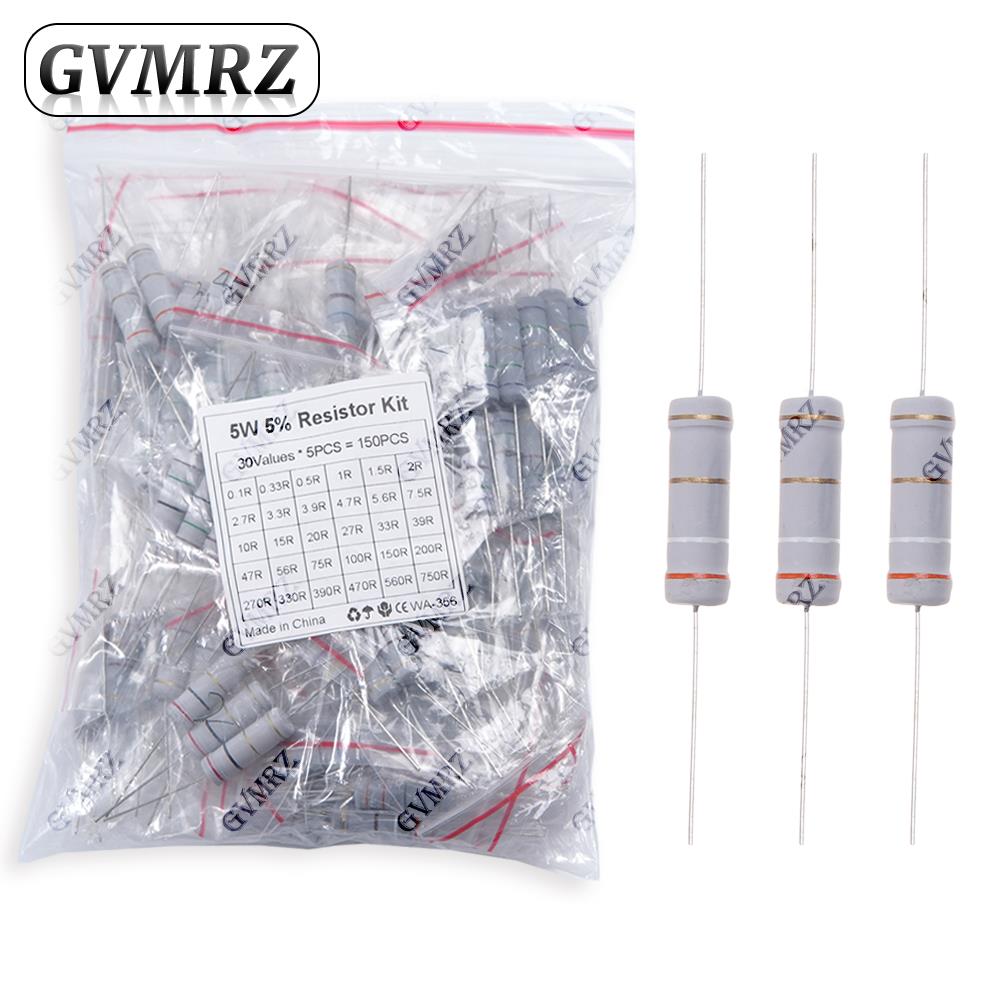 1/2W 1W 2W 3W Resistance 5% Metal Film Resistor Assortment Kit Set 30Kinds Each 5/10PCS 1R~750R 1K~820K Ohm 1R 2R 3R 4R 1K 2K 3K