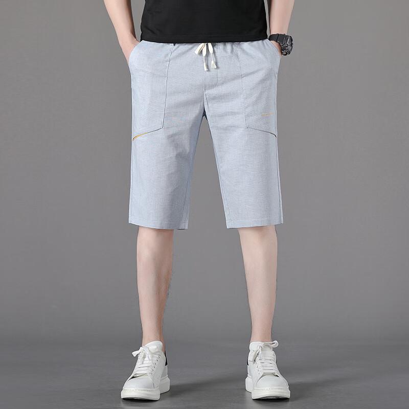Men s Linen Blend Casual Summer Shorts 31