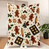 1PC Christmas Gingerbread Man and Holiday Cookie Print Blanket-made of soft, fluffy flannel, perfect for the sofa or bed. Add a