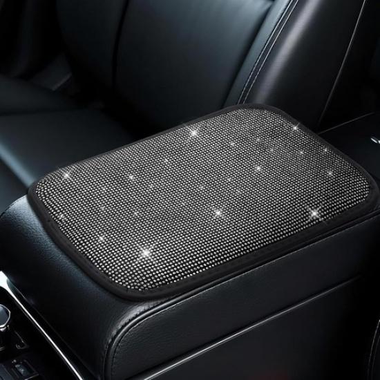 Car Center Console Cover,12  × 8.66  Diamond Auto Center Console Protectiv White