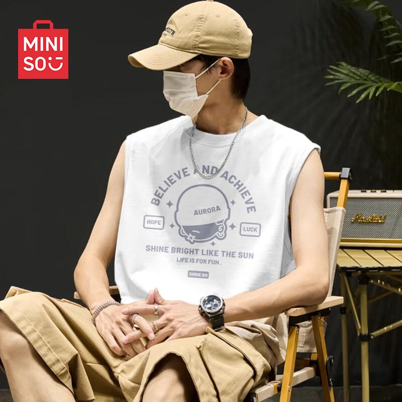 MINISO Мужская майка в американском ретро стиле, свободного кроя, без рукавов 3XL